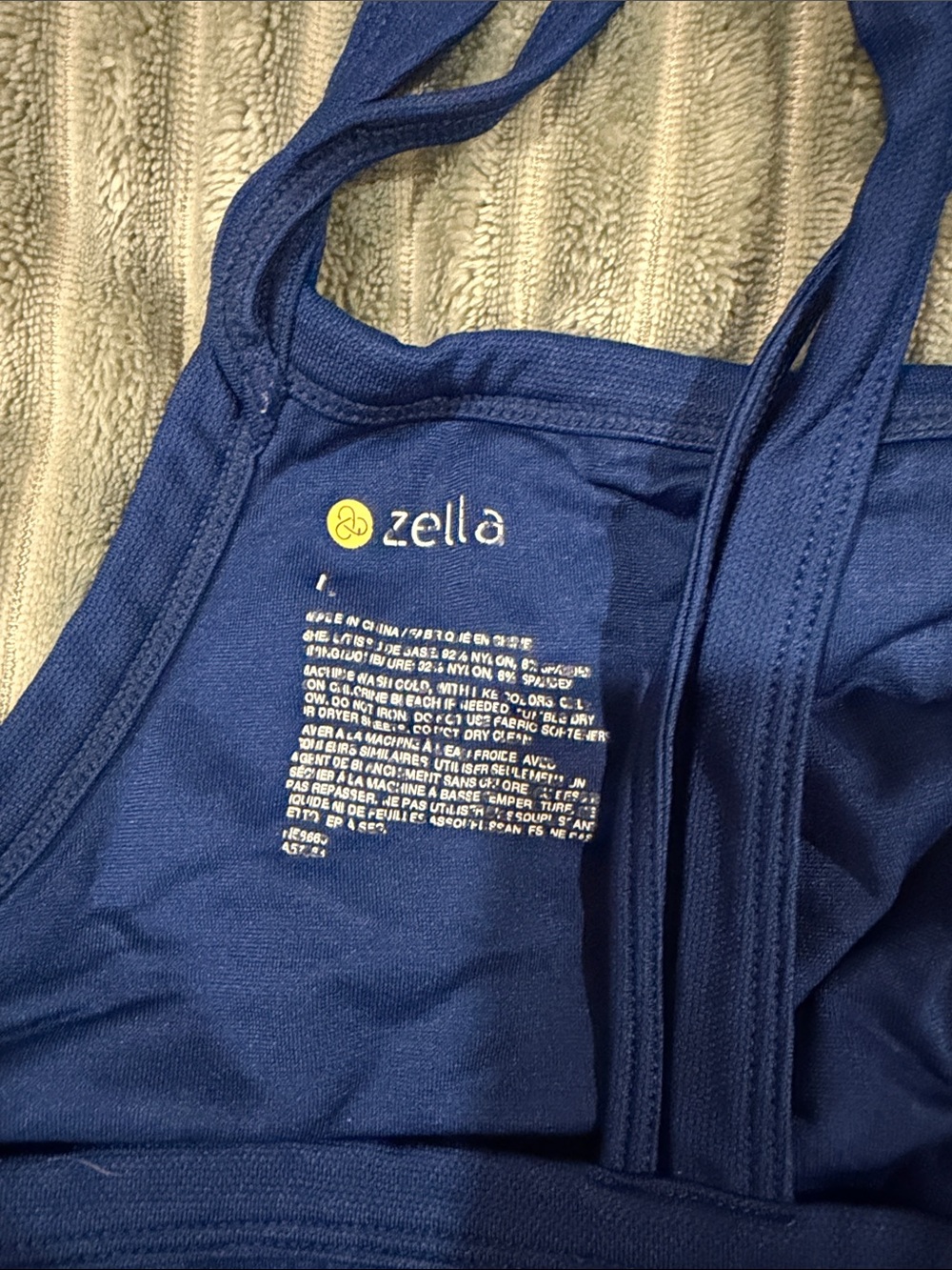 Zella Seamless Double-Strap Sports Bra - Royal Blue - Picture 2 of 3